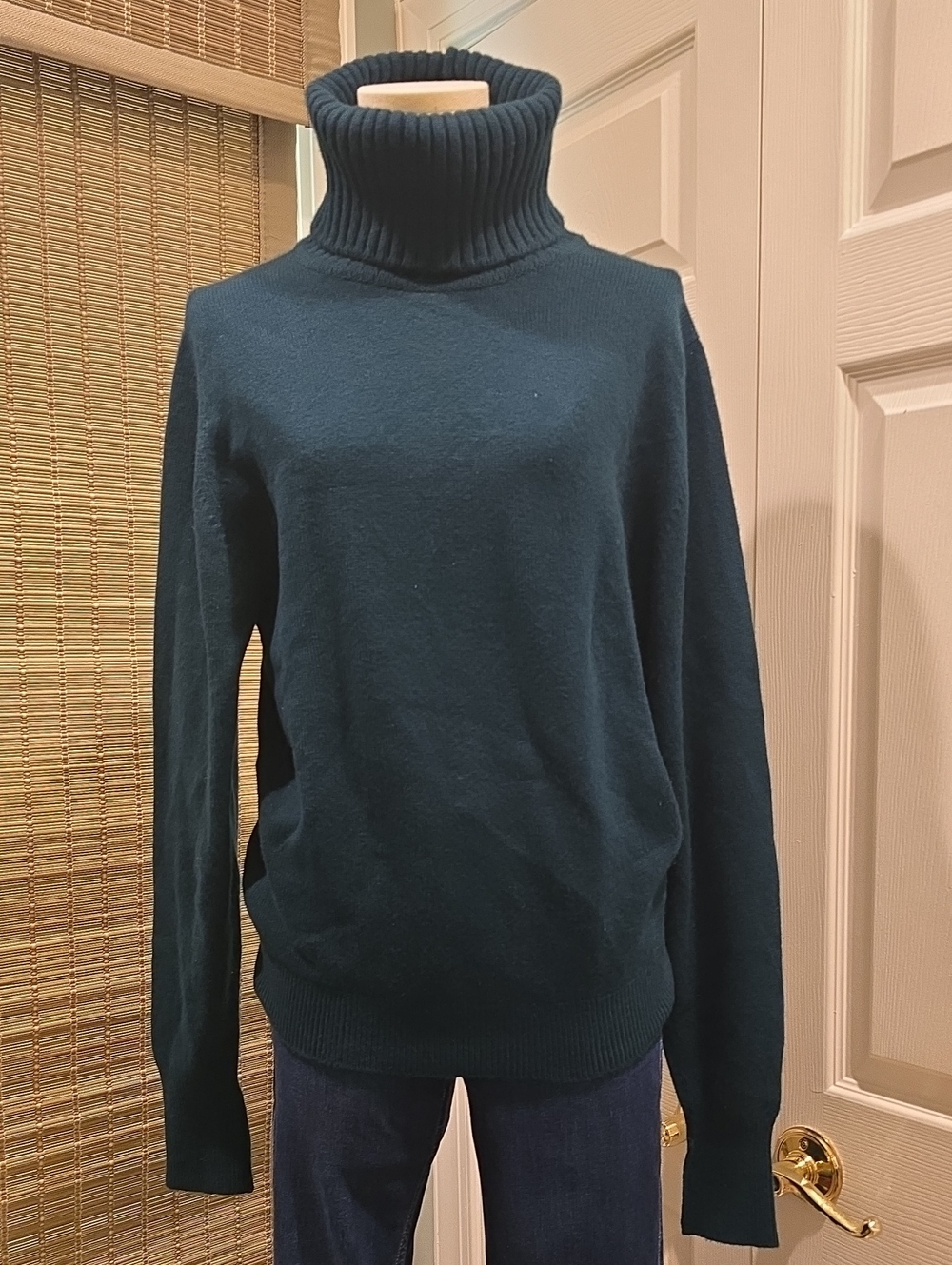 Women's DARK GREEN Turtleneck Sweater